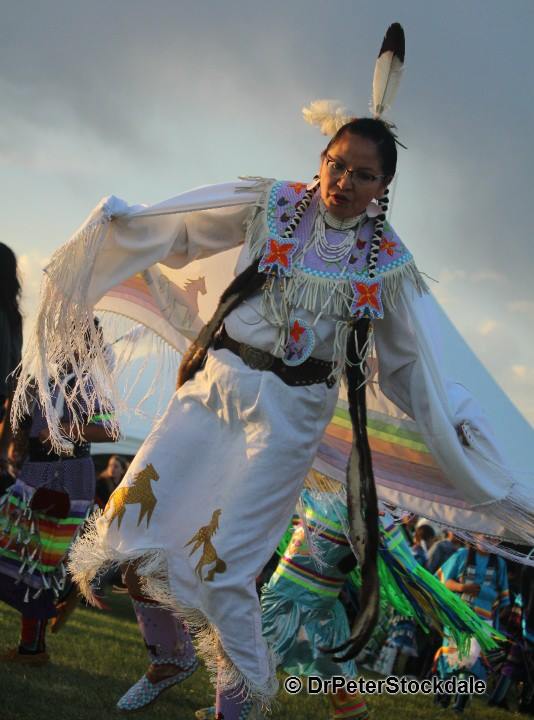 Christine Deiter dancing at a powwow