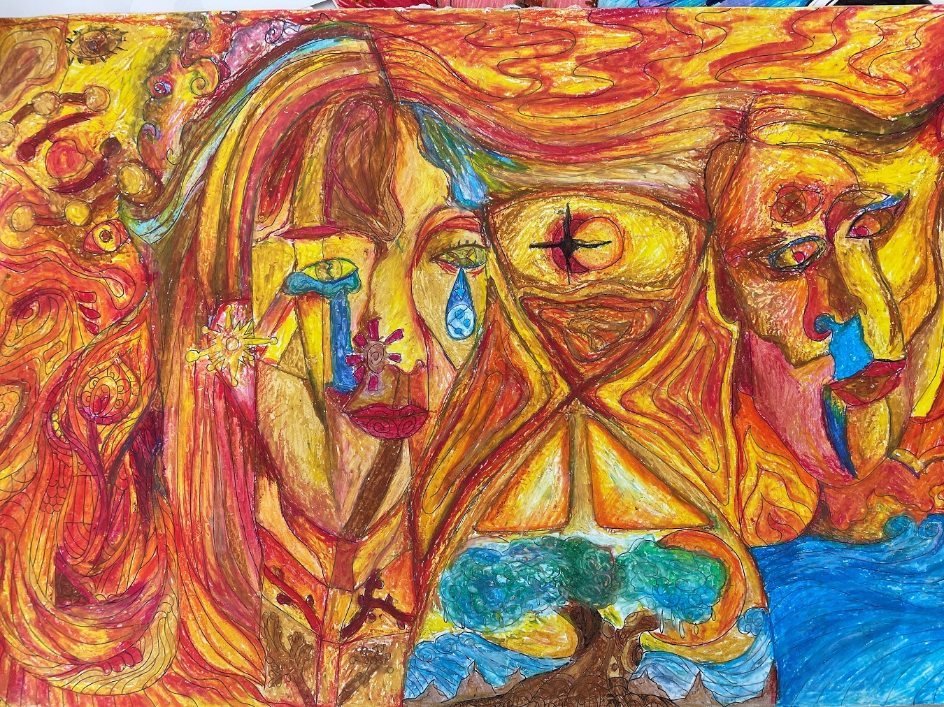 A colourful, abstract self-portrait by Betty Lin