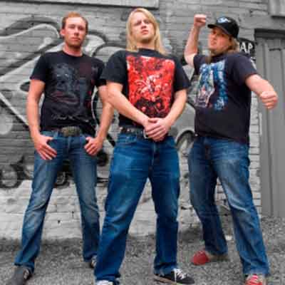 Left to right: Untimely Demise members Scott Cross, Matt Cuthbertson, and Murray Cuthbertson