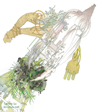 One of Tammy Lu's artworks from the 'Castling - Hradovanie - Váralás' exhibit