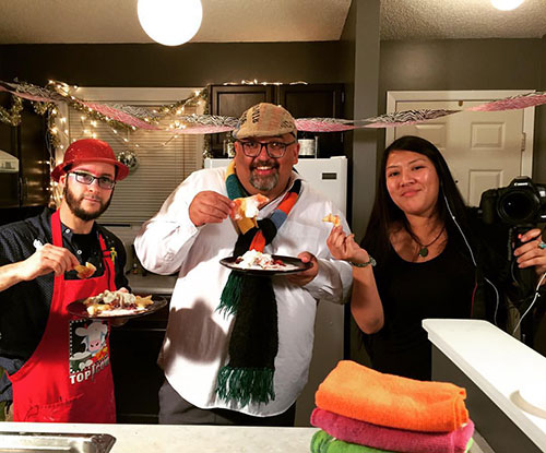Indigenous cooking show with Howard Adler, Leo Koziol, and Candy Fox