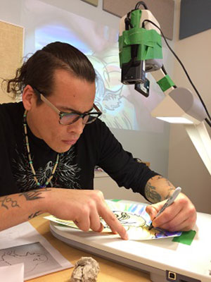 Participant in the Kevin Wesaquate and Nyle Johnston workshop