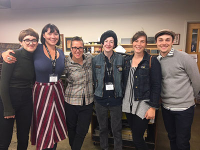 Edith Skeard, Caitlin Mullan, Michelle Brownridge and Karli Jessup of Articulate Ink with Chrissy Poitras and Kyle Topping