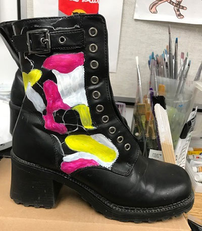 A decorated boot