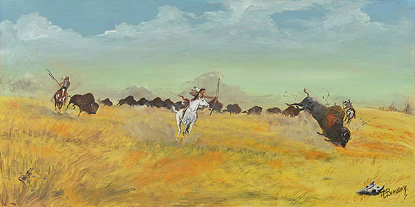 Henry Beaudry - The Buffalo Hunt, post restoration